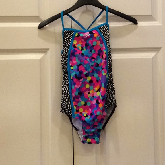 SPEEDO® Girls/' 12 Pink 1-Piece Rashguard Swimsuit NWT